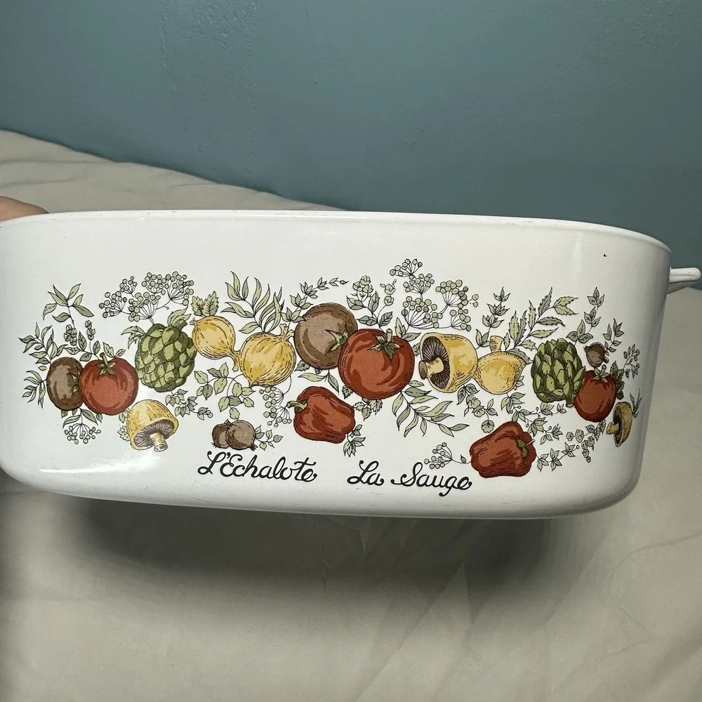 Vintage Corning Ware Spice of Life 4 Quart Casserole Dish A-48-B Lid P-12-C